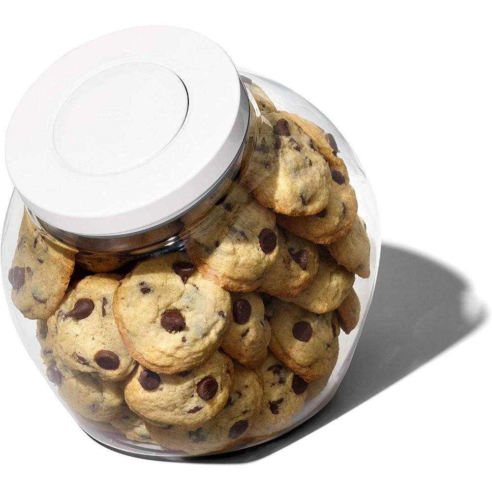 imageOXO Good Grips 30 Qt POP Medium Cookie Jar  Airtight Food Storage  for Snacks and More White and ClearMedium Jar  3 Qt