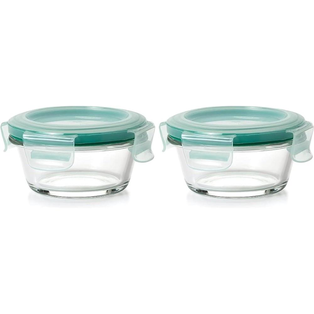 imageOXO Good Grips 7 Cup Smart Seal Glass Round Airtight Food Storage Container1 Cup Pack of 2