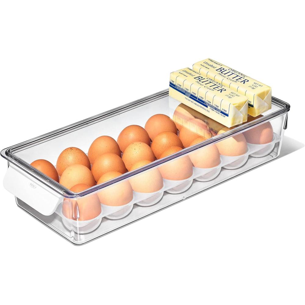 imageOXO Good Grips Fridge Egg Holder with Removable Tray and LidOne Size Pack of 8