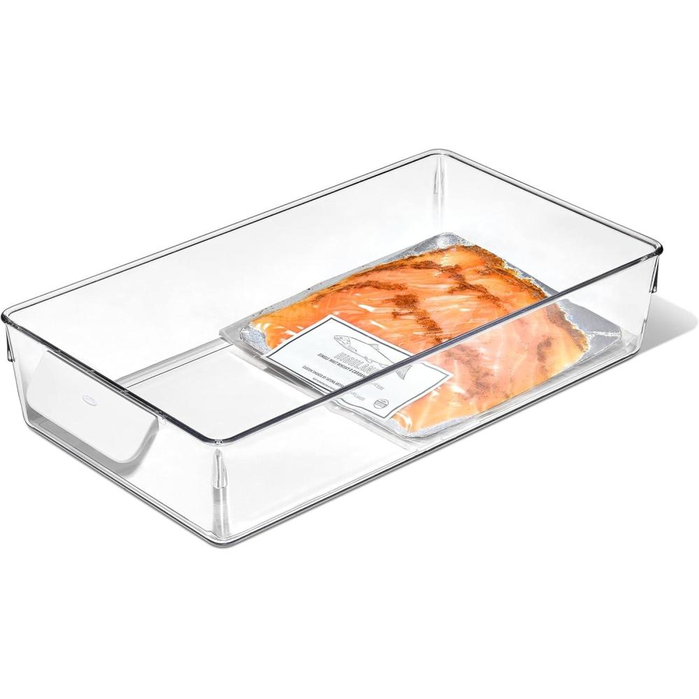 imageOXO Good Grips Fridge Organization Bin 8 in x 14 in  for Cheese Meat Fish and More8 in x 14 in Pack of 1