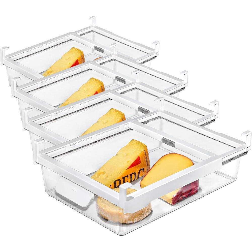 imageOXO Good Grips Fridge Undershelf Drawer 14 in  for Deli Meat Cheese Produce and More14Inch Pack of 4