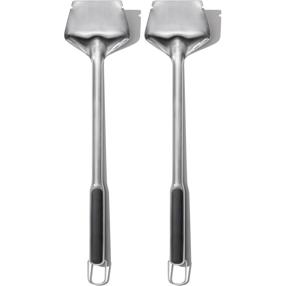 imageOXO Good Grips Grate Lifter Coal Rake 2Coal Shovel ampamp Rake Stainless SteelCoal Shovel  Rake Pack of 2