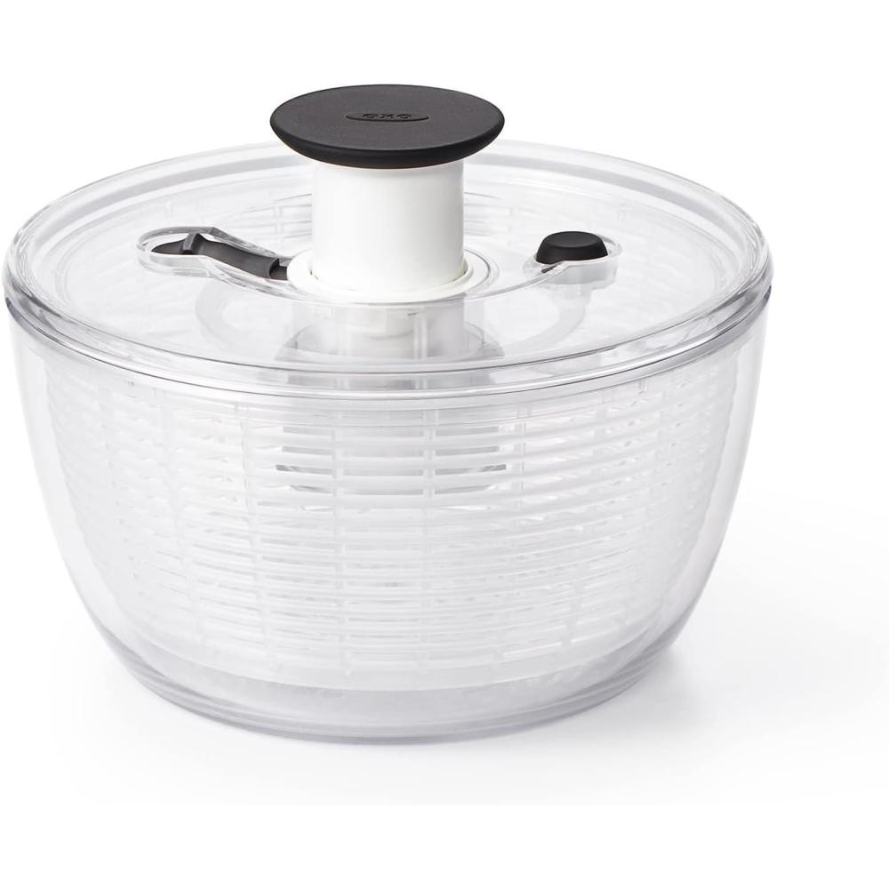 imageOXO Good Grips Salad Spinner Lettuce Spinner Fruit Washer Fruit Washing Bowl with Strainer Vegetable Cleaner Salad Cleaner Lettuce Washer 622 Quart CapacitySmall 303qt