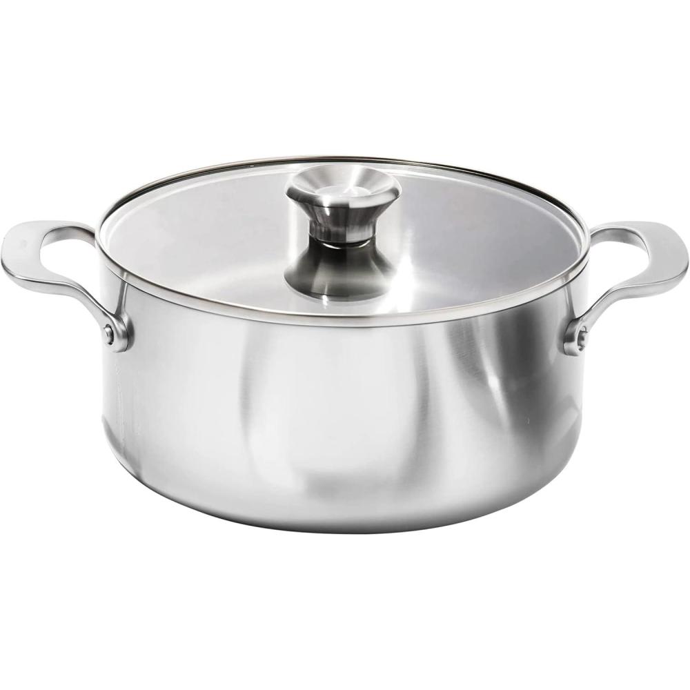 imageOXO Mira TriPly Stainless Steel 5QT Stock Pot with Lid Induction Multi Clad Dishwasher and Metal Utensil Safe5QT Stock Pot with Lid