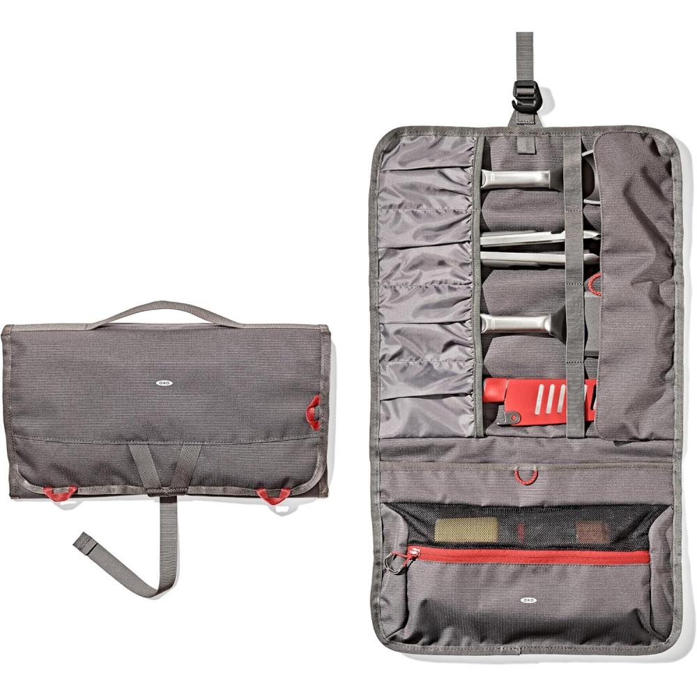imageOXO Outdoor Camp Kitchen Tool Roll Camp Kitchen Organizer Travel Utensil Organizer Outdoor Cooking Travel Chef Roll Camping Essentials Camping Gear Storage