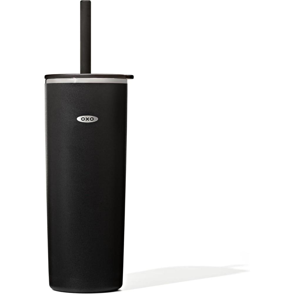 imageOXO Strive 24 Oz Insulated Tumbler with Tumbler Straw Lid Rose QuartzOnyx