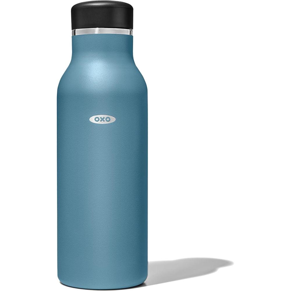 imageOXO Strive 24oz Insulated Water Bottle with Standard Lid  SlateAquamarine
