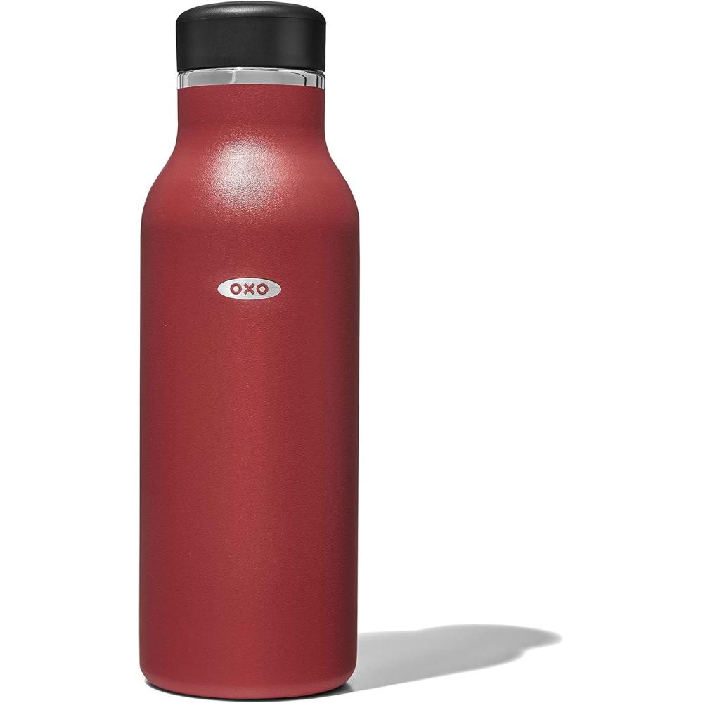 imageOXO Strive 24oz Insulated Water Bottle with Standard Lid  SlateGarnet