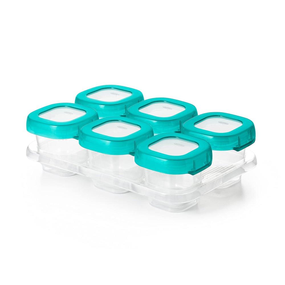 imageOXO Tot Baby Blocks Freezer Storage Containers Teal 4 OzTeal