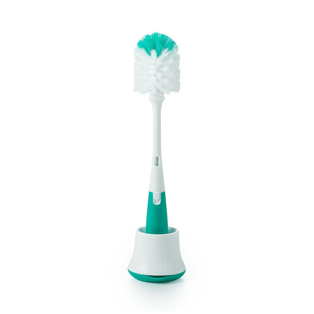 imageOXO Tot Bottle Brush with Nipple Cleaner and Stand TealTot Teal