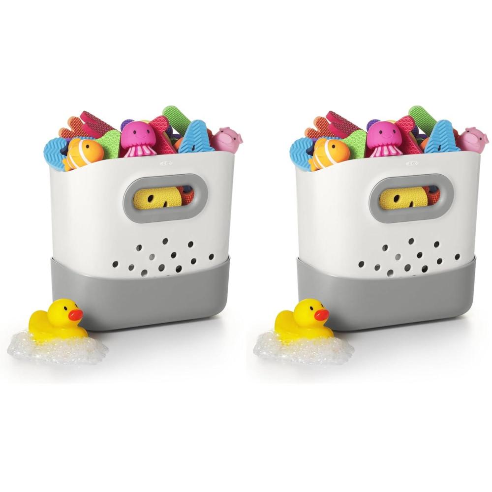 imageOXO Tot Stand Up Bath Toy Storage  Gray1 Count Pack of 2