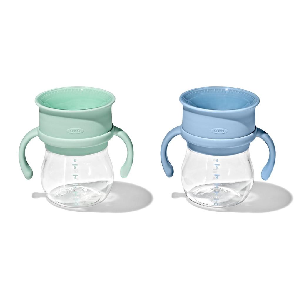 imageOXO Tot Transitions 360 Cup 6 oz with Handles  Opal and Blossom  2 packOpalDusk