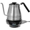 imageOXO Brew Gooseneck Electric Kettle  Hot Water Kettle Pour Over Coffee ampamp Tea Kettle Adjustable Temperature BuiltIn Brew Timer Stainless Steel 1L