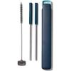 imageOXO Good Grips 4Piece Reusable Extendable Straw Set BlueGreen 105 inches
