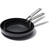 imageOXO Professional 8quot and 10quot Frying Pan Skillet Set Hard Anodized Ceramic Nonstick Cookware PFASFree Stainless Steel Induction Suitable Diamond Reinforced Coating Dishwasher and Oven Safe Black