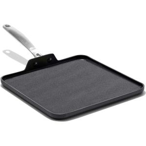 OXO Enhanced 11″ Griddle Pan, PFAS-Free Ceramic Nonstick, Durable Hard Anodized Cookware, Scratch Resistant, Stainless Steel Handle, Good Grips, Dishwasher Safe, Oven safe, Black