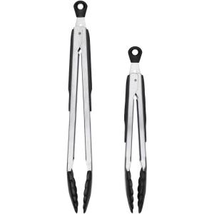 OXO Good Grips 12-Inch Tongs With Nylon Heads(9 and 12 Inch Tong Bundle)