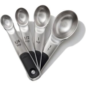 OXO Good Grips 4 Piece Stainless Steel Measuring Spoons with Magnetic Snaps(Spoons)