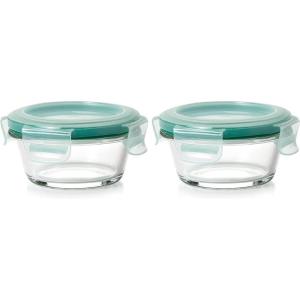OXO Good Grips 7 Cup Smart Seal Glass Round Airtight Food Storage Container(1 Cup (Pack of 2))