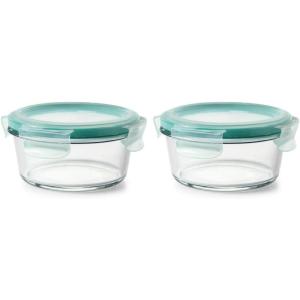 OXO Good Grips 7 Cup Smart Seal Glass Round Airtight Food Storage Container(2 Cup (Pack of 2))