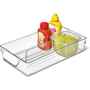 OXO Good Grips Adjustable Fridge Storage Bin – for Condiments, Juice Pouches, Snack Cups and More(8 Inch Adjustable)