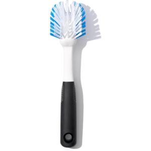 OXO Good Grips Dish Brush, Nylon Bristles with Built-in Scraper, Safe for Non-Stick Cookware, Non-Slip Handle, Dishwasher Safe(1 Pack)