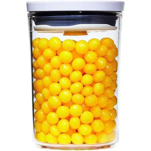 OXO Good Grips Round POP Container – Large (5.2 Qt) for flour, sugar, cereal and more | Airtight Food Storage | BPA Free | Dishwasher Safe | Clear Body,White(Mini – 0.6 Qt)