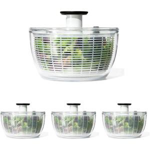 OXO Good Grips Salad Spinner | Lettuce Spinner | Fruit Washer | Fruit Washing Bowl with Strainer | Vegetable Cleaner | Salad Cleaner | Lettuce Washer | 6.22 Quart Capacity(Large Salad Spinner)