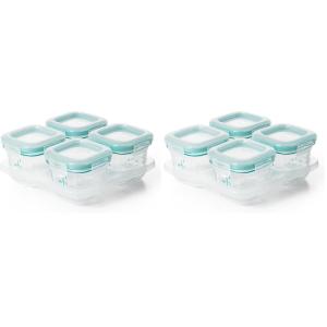 OXO Tot Glass Baby Blocks Food Storage Containers (4 oz) – Opal(Tot Teal)