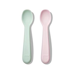 OXO Tot Silicone Spoons 2 Pack – Blossom and Opal(Blossom/Opal)
