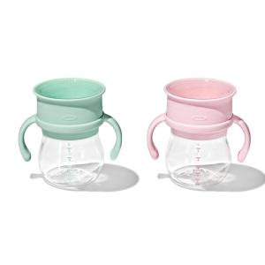 OXO Tot Transitions 360 Cup 6 oz. with Handles – Opal and Blossom – 2 pack(Opal/Blossom)