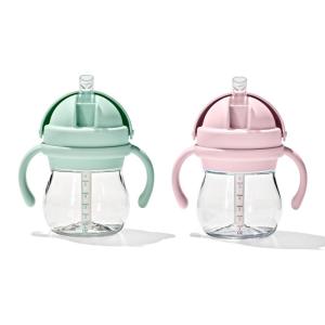 OXO Tot Transitions Straw Cup with Handles 6 oz. – Opal and Dusk – 2 Pack(Opal/Blossom)