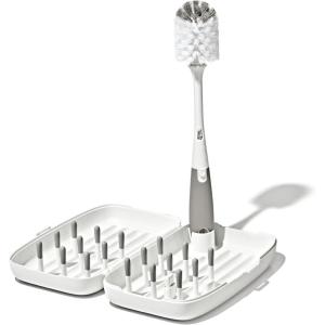 OXO Tot Travel Size Drying Rack with Bottle Brush- Gray(Gray)