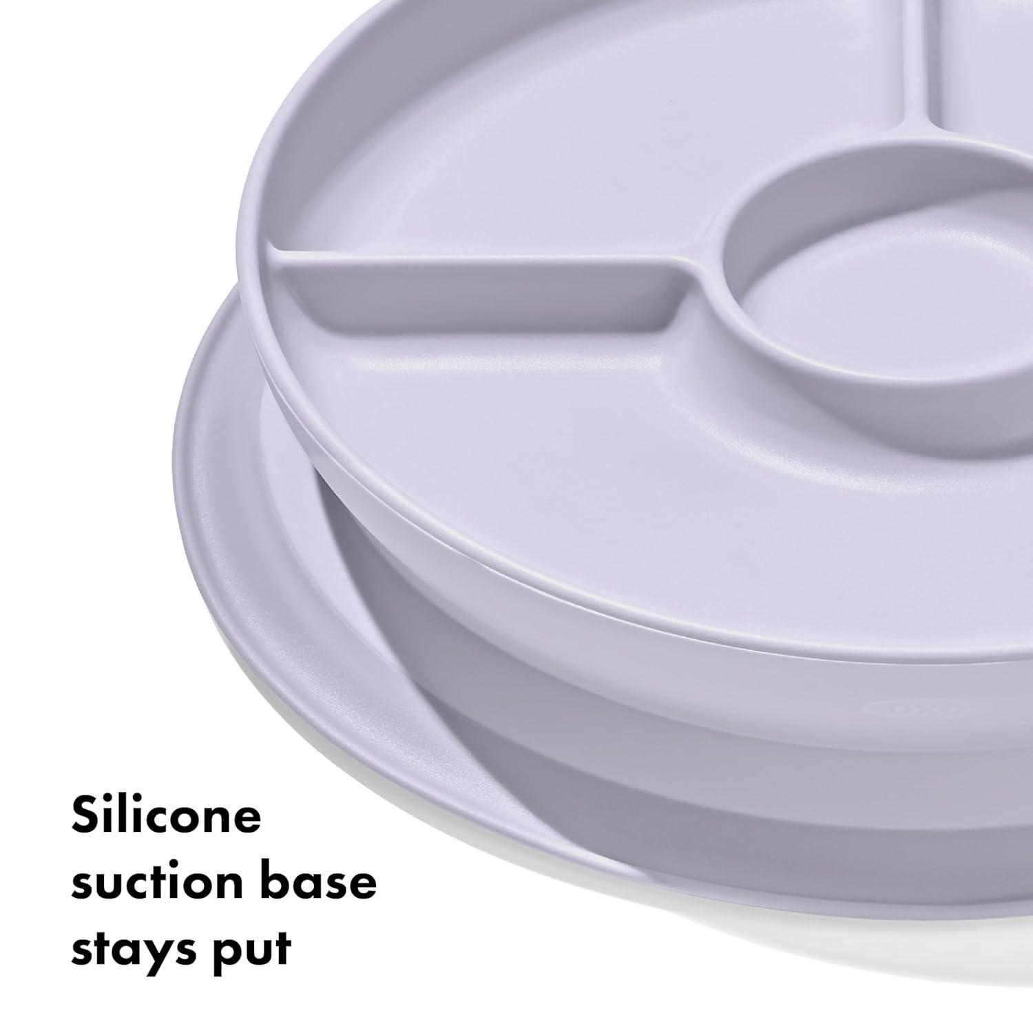 imageOXO Tot Stick ampamp Stay Suction Divided Plate Lilac