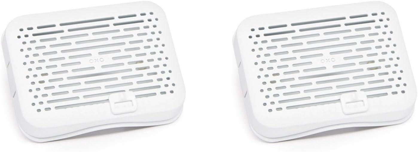 imageOXO GreenSaver Produce Keeper Mounted Crisper Drawer Insert with Suction Cups 2 Pack