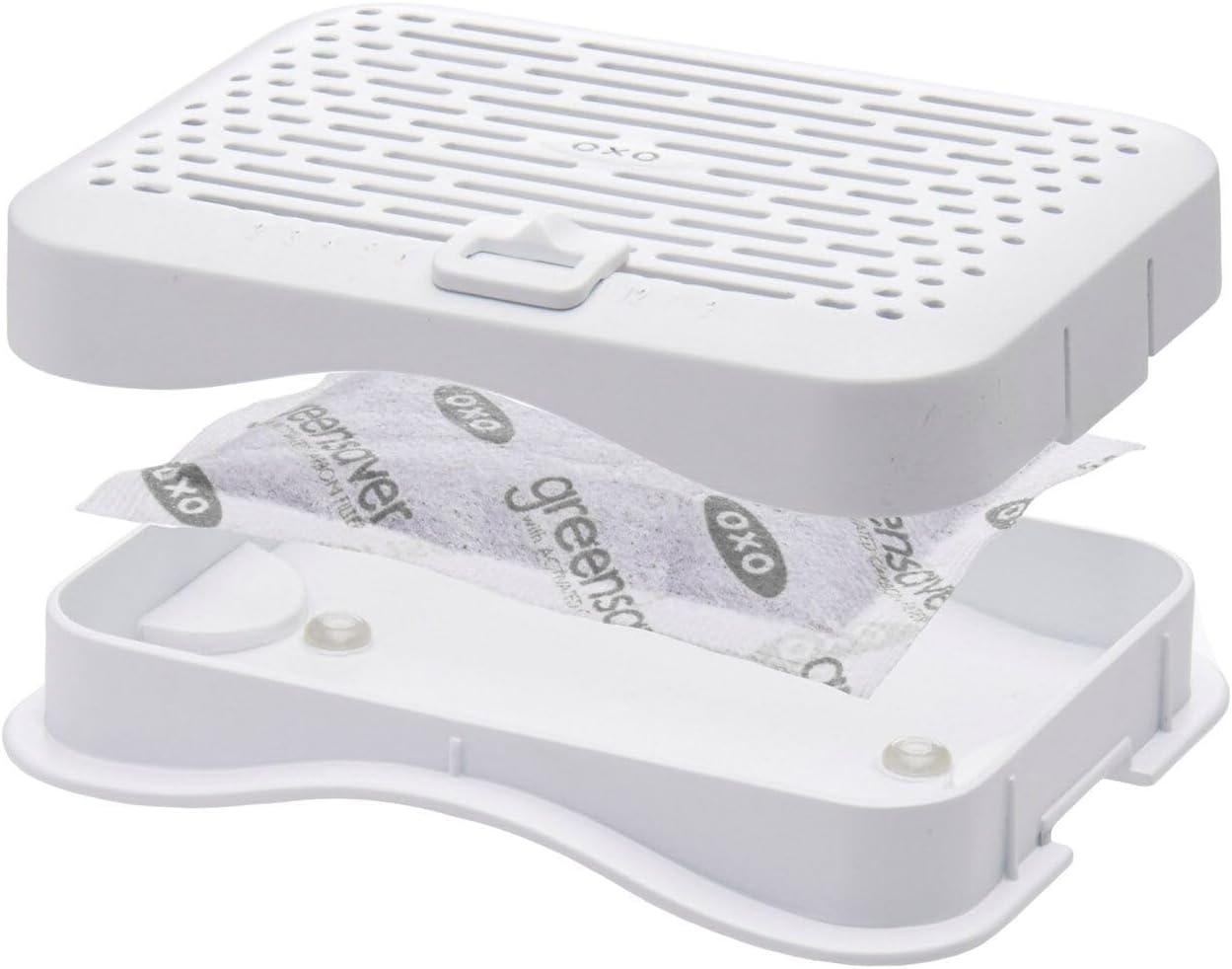 imageOXO GreenSaver Produce Keeper Mounted Crisper Drawer Insert with Suction Cups 2 Pack