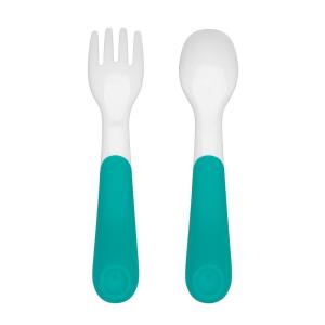 OXO Tot On The Go Fork & Spoon Training Set with Travel Case – Teal(Teal)