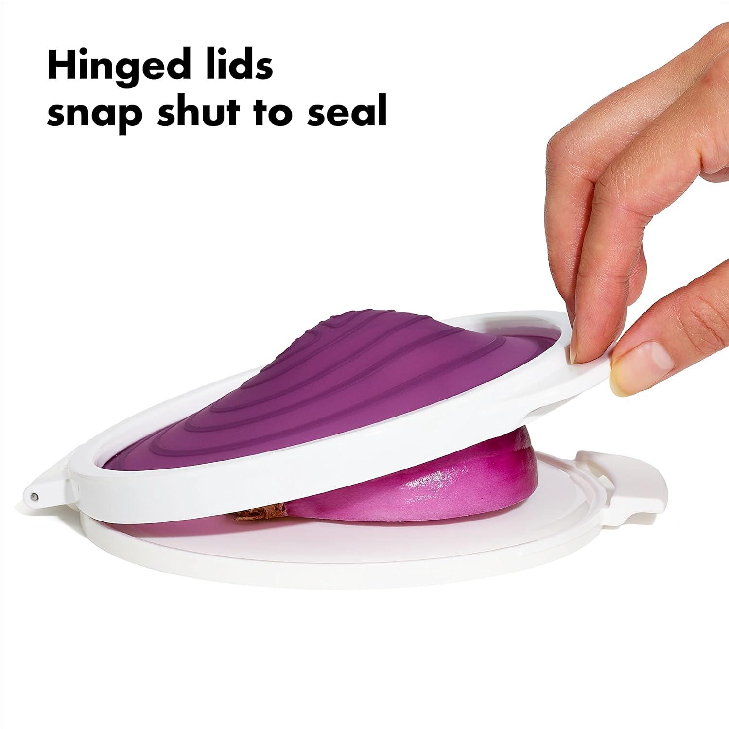 imageOXO Good Grips Cut amp Keep Reusable Silicone Lime SaverOnionLemon Saver Set