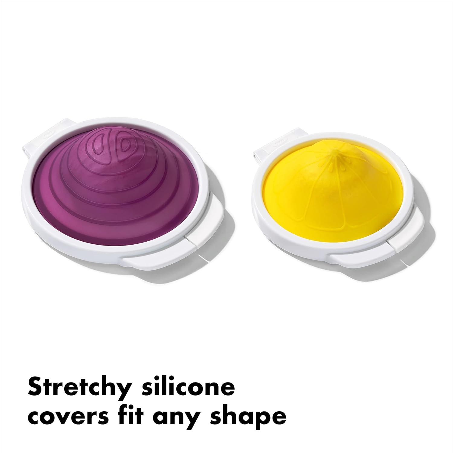 imageOXO Good Grips Cut amp Keep Reusable Silicone Lime SaverOnionLemon Saver Set