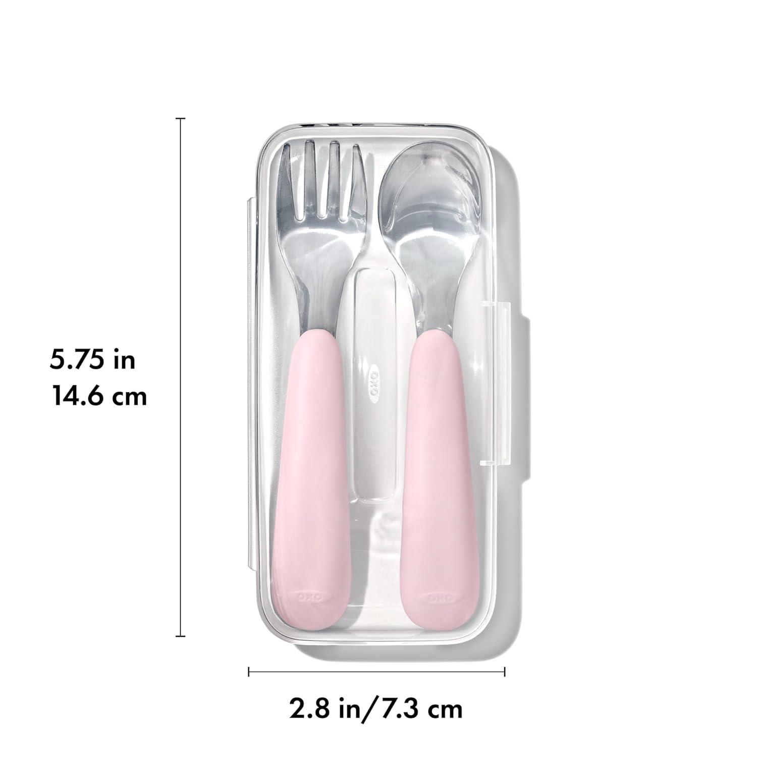 imageOXO Tot OnTheGo Fork and Spoon Set LilacBlossom