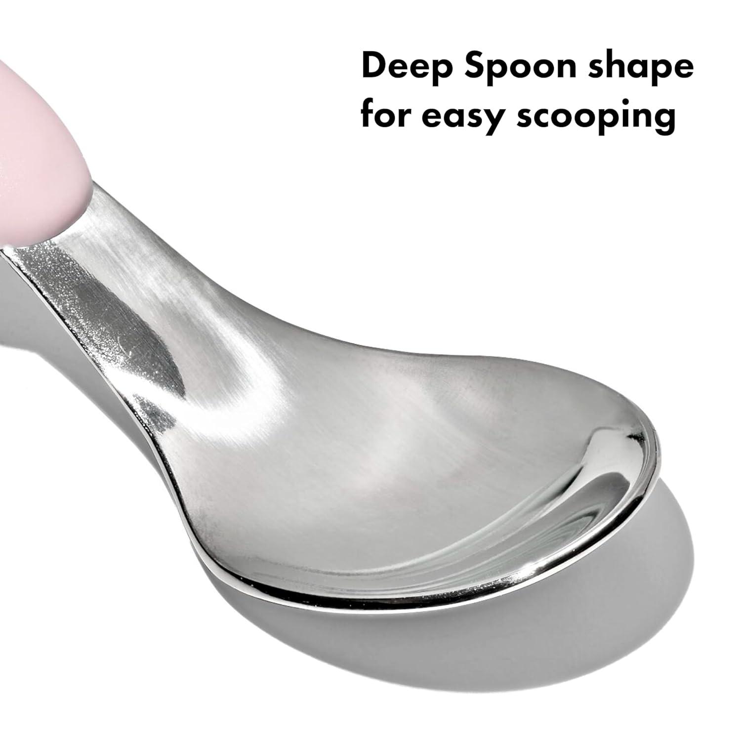 imageOXO Tot OnTheGo Fork and Spoon Set LilacBlossom