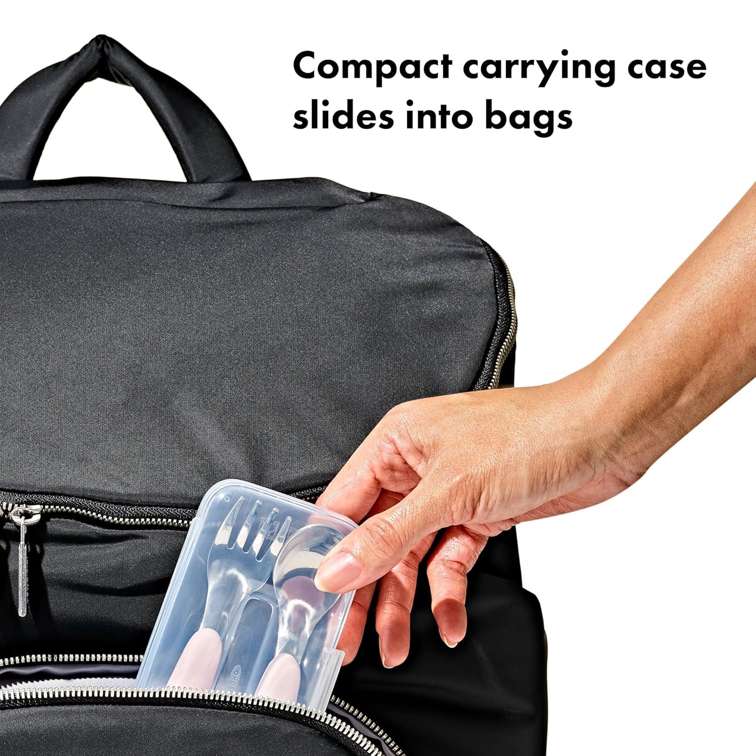 imageOXO Tot OnTheGo Fork and Spoon Set LilacBlossom