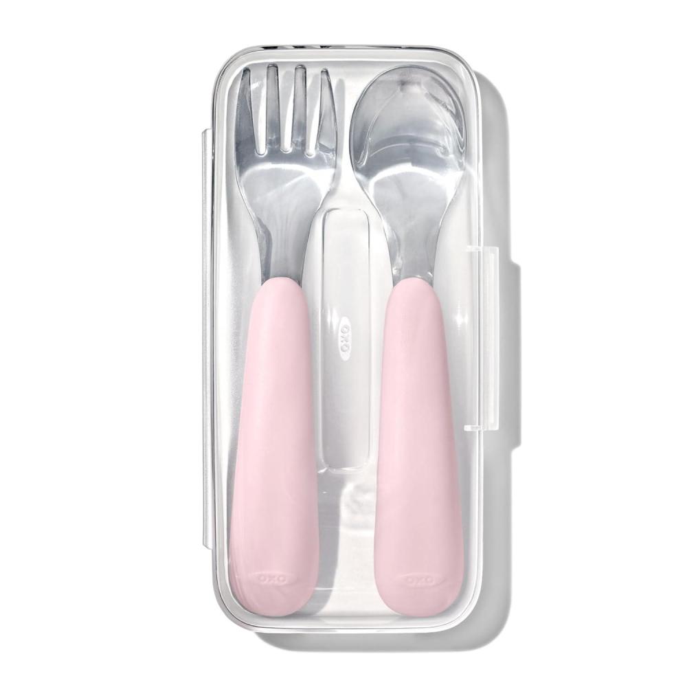 imageOXO Tot OnTheGo Fork and Spoon Set LilacBlossom