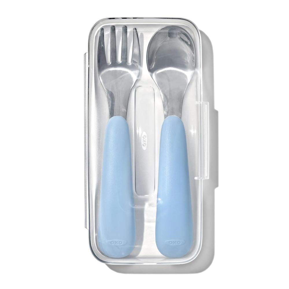 imageOXO Tot OnTheGo Fork and Spoon Set LilacDusk